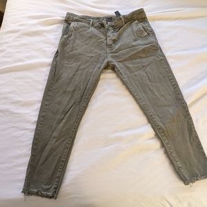 Zara Man Button Fly Frayed Jeans